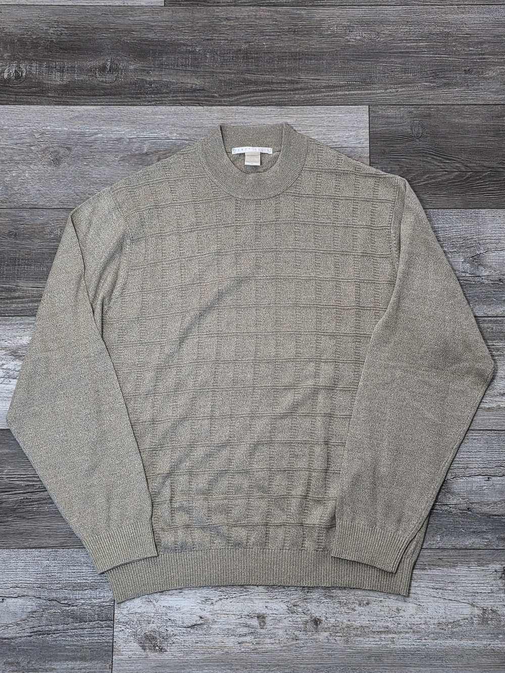 Perry Ellis Men's Vintage Silk Cotton Blend Textured Crewneck Sweater Sz XL
